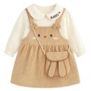 Baby Girl Long Sleeve Princess Dress – Soft Cotton Round Neck Flower Dress for Toddler Girls, Birthday, Party & Casual Wear - Beach Ad41