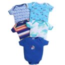New Born Baby Multi-Color Cotton Sleep Suit Romper Body Jumpsuti Body Suit for Boys and Girls Combo Set of 5 - Royal Blue