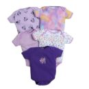 New Born Baby Multi-Color Cotton Sleep Suit Romper Body Jumpsuti Body Suit for Boys and Girls Combo Set of 5 - purple