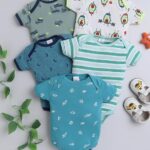 New Born Baby Multi-Color Cotton Sleep Suit Romper Body Jumpsuti Body Suit for Boys and Girls Combo Set of 5 - green