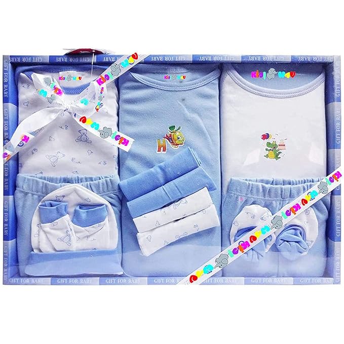 EIO Unisex Kids Cotton Solid Clothing Gift Set -13 Pieces
