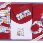 EIO Unisex Kids Cotton Solid Clothing Gift Set -13 Pieces - red