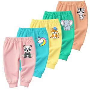 EIO Unisex Cotton Soft Pajama Pants for Boys & Girls Combo Pack of 5