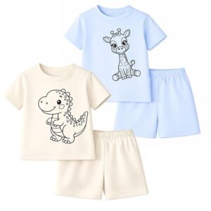 EIO T-shirt and Short Set for Baby Boys Printed Half Sleeves Clothing Set for Kids Comob
