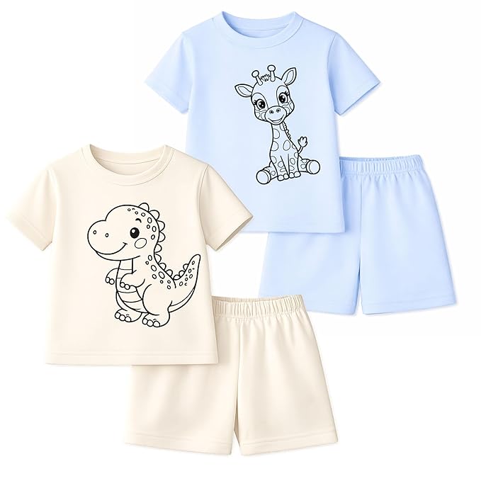 EIO Baby Boys Printed Half Sleeve T-Shirt & Shorts Set – Kids Clothing Combo