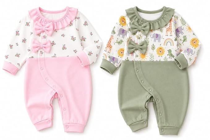 EIO® Premium Cotton Baby Rompers & Sleepsuits (Pack of 2) - Image 4