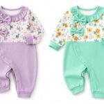 EIO® Premium Cotton Baby Rompers & Sleepsuits (Pack of 2) - Pastel Mint & Purple