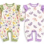 EIO® Premium Cotton Baby Rompers & Sleepsuits (Pack of 2) - Purple & Green