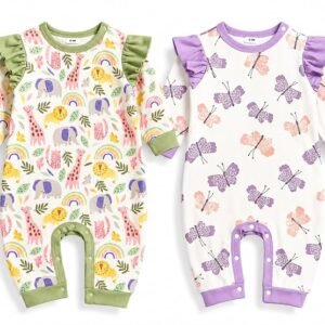 EIO® Premium Cotton Baby Rompers & Sleepsuits (Pack of 2)